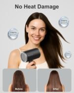 ANNLARY Hair Dryer with Comb, ANNLARY 1800W Blow Dryer with Diffuser for Curly Hair, Plasma Ionic Hair Dryer for Frizz Control, Foldable Portable Low Noise Hairdryer, 6.5 ft ALCI Cord - Image 7