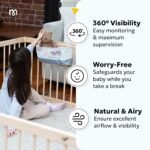 Miotetto Baby Playpen, Wooden Playpen for Babies and Toddlers, Foldable Fence with Montessori Activity Panel, Storage Basket & Gate, Portable, Easy to Assemble Baby Play Pen Natural Wood Playyard - Image 7