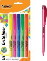 BIC Brite Liner Highlighters, Chisel Tip, 5-Count Pack, Assorted Colors - Image 2