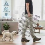 Dog Playpen - Foldable Metal Exercise Puppy Play Pen with 8 24x30in Panels - Indoor/Outdoor Pen with Door for Dogs, Cats or Small Animals by PETMAKER | Indoor/Outdoor Portable Pet Play Fence with 8 Durable Panels and Secure Door for Dogs, Puppies, Cats, and Small Animals - Image 4