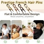 4 PCS Prestige French Hair Pins, Curved Angle for Better Head Fit-3.2 In Prestige French Hair Pin for Updos Chignons & Buns Acetate French Twist Pin for Thin Thick Hair - Image 5
