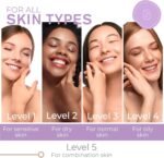 Essy Blackhead Remover Facial Cleanser Machine for Pimple Suction (Purple) | Pore Deep Suction, 5 level adjustable intensity, rechargeable, 4 suction probes, Suits All Skin Types - Image 6