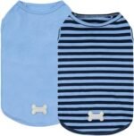 KYEESE 2Pack Cotton Dog Shirt for Small Dogs Soft Striped Tank Top | Reflective for Safety, Lightweight & Breathable, Gentle on Sensitive Skin, Stretchy & Free to Move, Comfortable Daily Wear - Image 2