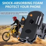 Bike Phone Mount Holder, Motorcycle Phone Mount for Scooter, Mountain, Dirt Bike, Stroller and Motorcycle, 360°Rotate Handlebar Phone Holder Compatible with iPhone & Android Smartphones from 4.7-7.2'' - Image 5