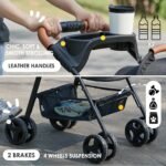 Zoosky 3 in 1 Dog Stroller, Folding Pet Stroller w/Removable Carrier | Small/Medium Dogs and Cats, Waterproof, All-Terrain & 2 Sun Shades, Car Seat, 360° Breathable Mesh - Image 7