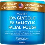 MAREE Glycolic Acid Pads & 2% Salicylic Acid – Toner Pads for Face with 20% Glycolic Acid Solution – Face Exfoliating Pads, Acne Clearing Face Pads – Skin Pore Resurfacing & Radiance Device – 50 Count - Image 2