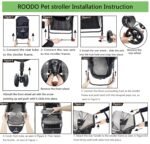 ROODO 3 Wheel Pet Stroller Best Lightweight Foldable Compact Portable Jogger All Terrain Travel Pet Gear Puppy Kitty Stroller for up to 30lbs Medium Small Dogs and Cats(Green) - Image 5