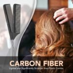 Professional 8.8 Inch Tail Comb - Black Carbon Fiber And Stainless Steel Pintail - Anti Static And Heat Resistant Teasing Lightweight Comb For All Hair Types - Image 5