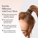 Kitsch Ultra-Petite Satin Scrunchies for Women - Eucalyptus, 6pcs | Wake Up Frizz-Free, No Crease Hair Ties, Softer Than Silk Scrunchies, Stylish Hair Accessories For All Hair Types - Image 4