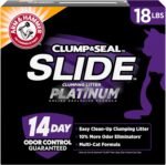 ARM & HAMMER Slide Platinum Easy Clean-Up Clumping Cat Litter, 18 lbs | 24/7 Odor Control, Triple-Action Freshness, Non-Stick, Low Tracking, 99.9% Dust Free, Multi-Cat Formula, Scented - Image 2