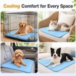 Dog Cooling Mat Upgraded Self-Cooling Pet Pad,Ice Silk Arc-Chill Cooling Mat for Dogs & Cats, Washable Portable Foldable,Q-Max>0.4 for Indoor Outdoor Car Seats,Blue,28x22 in (Grey, 28*22 in) - Image 5