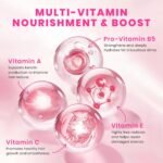 Hair Oil Capsules - Hair Vitamins A, E, & Pro B5 - Serum Enriched with Argan Oil, Macadamia, Avocado Oils & Moroccan Oil for All Hair Types Frizzy, Dry, Curly - For Women & Men (40 Capsules) - Image 5
