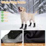 Dimicoo Dog Shoes,Waterproof Dog Boots for Winter,Anti-Slip Dog Snow Booties for Large Small Medium Dogs,Reflective Paw Protectors for Outdoor Walking Hiking - Image 3