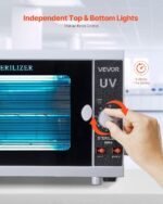 VEVOR Nail Tool Cleaning Machine, 12L Large Capacity, Knob Control, Tool Cabinet Cleaner Box with Timer Setting, Tempered Glass Door, 185nm Wavelength, for Labs, Home, Nail Salons, Beauty Salons - Image 5