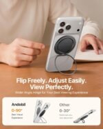 andobil [2026 Ultra-Thin] Magnetic Phone Ring Grip Stand for MagSafe, Black | [360° Rotation] Magnetic Phone Ring Holder & Kickstand for MagSafe Accessories & iPhone 17 Air 16 Pro Max Plus 15 14 13 12 - Image 7