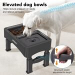UPSKY 2-in-1 Elevated Dog Bowls Set with 4 Height Adjustable Stand, Balck | No Spill Water Bowl, Slow Food Bowl, No-Splash, Anti-Slip, Dishwasher Safe, Folding Design, Suitable for Small Medium Dogs - Image 8