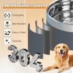 UPSKY 27oz Elevated Stainless Steel Dog Bowls Non-Slip Wooden Stand Grey | Double Bowls, Raised Feeding, Reduces Neck Strain, For Small & Medium Dogs, Food and Water Use Indoor & Outdoor - Image 5