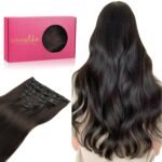 WENNALIFE Clip in Hair Extensions Real Human Hair, 18 Inch 120g 7pcs Human Hair Extensions Clip Ins, Dark Brown Coloured Remy Hair - Image 2
