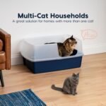 IRIS USA XX-Large Side Entry Cat Litter Box, Navy | Multi-Cat Use, Extended Length Design, Extra Room Interior, Jumbo Capacity Pan, Comfortable Space, Multiple Cat Ready - Image 6