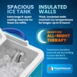 PhysioNatural Cold Therapy Ice Machine for Knee Surgery Recovery – Programmable Continuous Cryotherapy System with Adjustable Knee Pad for Post-Op Swelling, Sprains & Injuries - Image 6