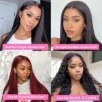 Lace Closure Human Hair 10 Inch Straight Closure 4x4 HD Lace Front Closure | Human Hair Lace Frontal Closure Free Part Brazilian Virgin Hair Extensions for Women Pre Plucked 150% Density Natural Black - Image 4