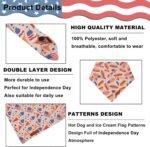 American Flag Dog Bandana, Ice Cream Hamburg Flag Pet Scarf, Premium Durable Fabric, Patriotic 4th of July Bandanas for Medium Large Dogs Pets (Large) - Image 6