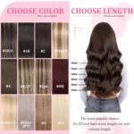 Clip in Hair Extensions Real Human Hair Dark Brown Highlights for Women | Seamless, Balayage, 100% Human Hair Extensions Clip ins, Clip on Hair Extensions, Invisible Straight Double Weft 16" 90g - Image 10