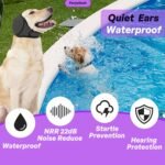 Dog Calming Hoodie Anxiety Relieve, Dog Ear Muffs Noise Cancelling, Firework, Bathing, Ear Wrap, Quiet Head Cover Sleeves Ear Covers for Bath, Thunderstorms, Grey, M - Image 6