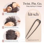 Kitsch French Hair Pins for Women | Secure Hold All Day - Hematite, 1pc | Elegant & Durable Metal French Pin for Updos, Chignon, Buns & Twist Hairstyles | Comfortable Fit Hair Accessories For Women - Image 8