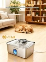 SIBAYS 4Gal/15L Large Dog Water Fountain, Stainless Steel Pet Fountain with Water Window & LED Light, Ultra Quiet Automatic Dog Water Bowl Dispenser for Large Dogs & Multi-pet, Easy to Clean FS76 - Image 6
