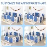 Baby Playpen, 18-Panel Foldable Play Pen for Babies and Toddlers, Indoor Outdoor Baby Fence with Sensory Play Panel, Adjustable Shape Activity Play Center, Portable & Easy Assemble - Image 6