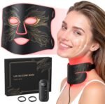 7-in-1 Red Light Therapy for Face & Neck, Skin-Friendly Silicone Red Light Therapy Mask with 324 LEDs, 5 Brightness Levels & 20 Mins Timer, Led Face Mask Light Therapy for Home & Travel - Image 2