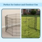 Dog Playpen - Foldable Metal Exercise Puppy Play Pen with 8 24x30in Panels - Indoor/Outdoor Pen with Door for Dogs, Cats or Small Animals by PETMAKER | Indoor/Outdoor Portable Pet Play Fence with 8 Durable Panels and Secure Door for Dogs, Puppies, Cats, and Small Animals - Image 6