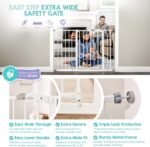 Regalo Safety 29"-49" Extra Wide Baby Gate, Bottom of Stairs & Doorways | Pressure Mounted with Door, For Babies, Toddlers & Pets, White, Tested & Trusted for 30 Years - Image 4