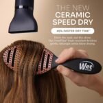 Wet Brush Ceramic Speed Dry Detangler, Black, Vented Blow-Dry Hair Brush | Soft HeatFlex Bristles, Up to 45% Faster Drying with Less Breakage, Smooth Shine & Easy Styling for All Hair Types - Image 4