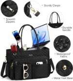 Bagstellar Teacher Tote Bag for Women, 15.6" Laptop Work Tote Computer Bag | Quilted Bible Nurse Bag with 40oz Cup Holder, Insulated Pocket & Strap, Large Laptop Briefcase for School Travel Office Gifts - Image 8