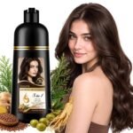 Dark Brown Hair Dye Shampoo 5 in 1,Herbal Ingredients Natural Hair Color Shampoo for Gray Hair, Long Lasting Semi-Permanent Hair Coverage for Women & Men, Mild Formula, Lasts 30 Days, 500ML - Image 2