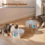 Cat Water Fountain Stainless Steel: Pet Fountains for Cats/Dog Indoor Automatic Waterer Bowls for Drinking Small Animal Water Dispenser Metal Pets Watering Faucet Bottle Auto Kitty Watering Supplies - Image 8