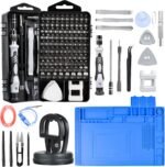 Precision Screwdriver Set, Electronics Repair Tool Kit with Anti Static Mat, ESD Wristband,Fast Home Multi-types Drivers for Phone, Computer, Laptop (Black) - Image 2