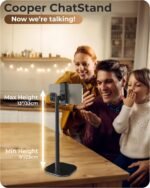 COOPER ChatStand Sturdy Cell Phone Holder, iPhone Stand for Desk, Recording | 9-13" Adjustable, Weighted Metal Base, Tabletop Tripod, for Filming, Video Calls, FaceTime; fits all iPhone, Samsung, Android - Image 3