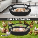 UWE Small Animal Playpen, Waterproof Foldable Pet Playpen, Black | Anti-Escape Exercise Pet Tent, Bite Resistant Breathable Mesh, Leakproof Base, Easy Fold Storage, Indoor Outdoor For Pets - Image 4