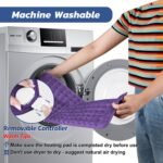 Electric Heating pad with 6 Heat Settings, Auto Shut Off, Dry Electric Heating for Back Neck Knee Arms Legs Shoulder Heat Pads for Christmas Birthday Father's Day Mother's Day (24"X12", Dark Purple) - Image 8