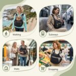 Dog Sling Carrier for Small Dogs with Thicken Bottom Support 10-18 lbs | Adjustable, Hands Free, Breathable Mesh, Comfortable, Lightweight, Vet Visits, Anxiety, Travel, Hiking, Safety Clip, Black - Image 8
