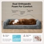 Bedsure ComfyFleece™ Memory Foam Orthopedic XL Dog Bed with Sides 42" | Extra Large Egg-Crate Foam Big Couch Sofa,Washable Corduroy Cover,Cozy Bolstor Waterproof Pet Bed, Non-Slip Bottom,Cream - Image 3