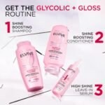 L'Oreal Paris Elvive Glycolic + Gloss High Shine Leave-In Hair Serum, Smooths Dull, Porous Hair Into High-Shine, Glossy Hair, 4.4 Fl Oz - Image 9