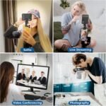 60 LED Portable Selfie Light Video Conference Lighting with Clip & Camera Tripod Adapter Rechargeable 2200mAh CRI 97+, 3 Light Modes for Phone iPhone Webcam Laptop Photo Makeup - Image 6
