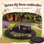 Lewtemi Guinea Pig Playpen with Tunnel 27.5x27.5x16.5 Inch, Breathable Mesh Rabbit Playpen for Bunny Hamster Ferret Chinchilla, Foldable Small Animal Enclosure Indoor Outdoor with Carry Bag, Black - Image 8