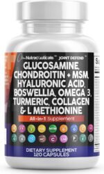 Clean Nutraceuticals Glucosamine 1500mg Chondroitin 1200mg MSM with Turmeric Curcumin, Collagen, Hyaluronic Acid, Omega 3 – Joint Health Supplement for Men & Women – Joint Complex – 120 Count - Image 2