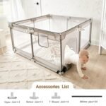 Baby Playpen with Mat, Playpen for Babies and Toddlers, 47inch Mat | Small Baby Play Pens, Play Yard for Infants with Play Mat, 47x47inch Playard with Gate - Image 9