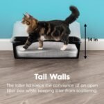IRIS USA XX-Large High Sided Cat Litter Box, Scatter Shield, Black | Multi-Cat Use, Jumbo Capacity Pan, Extended Length Design, Oversized Basin, Multiple Cat Ready, Generous Dimensions - Image 8